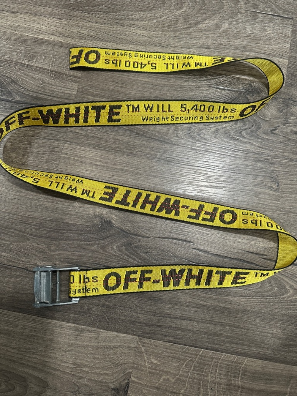 Off-White Yellow and Black Industrial Logo Webbing Belt